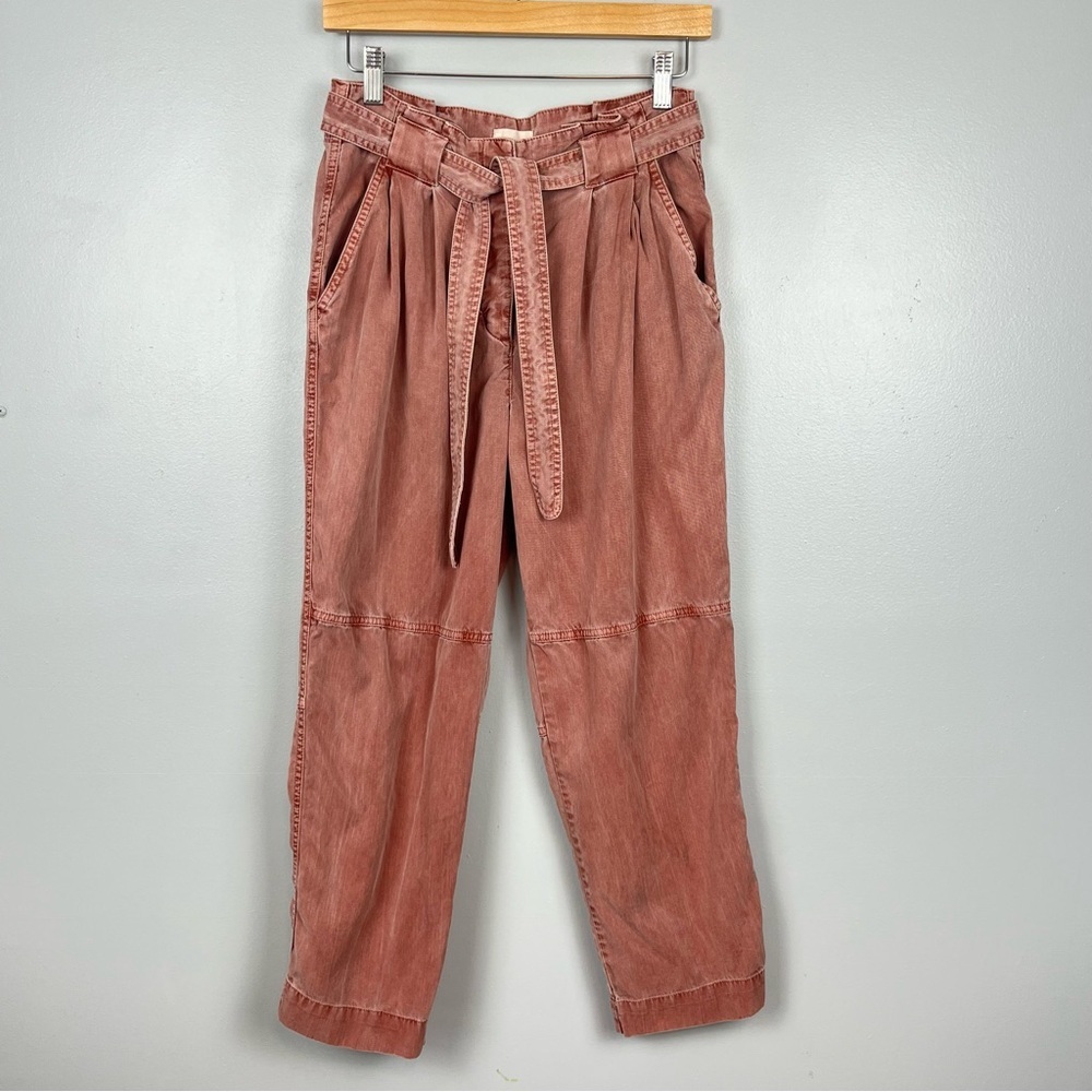 Wilfred Free Aritzia Lyocell cotton dusty pink Paperbag waist pants, XS.